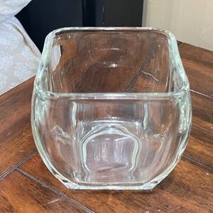 Large square clear glass heavy duty vase bowl home decor accent storage